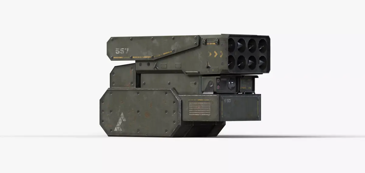 Multiple rocket launcher PBR Game ready Low-poly 3D model