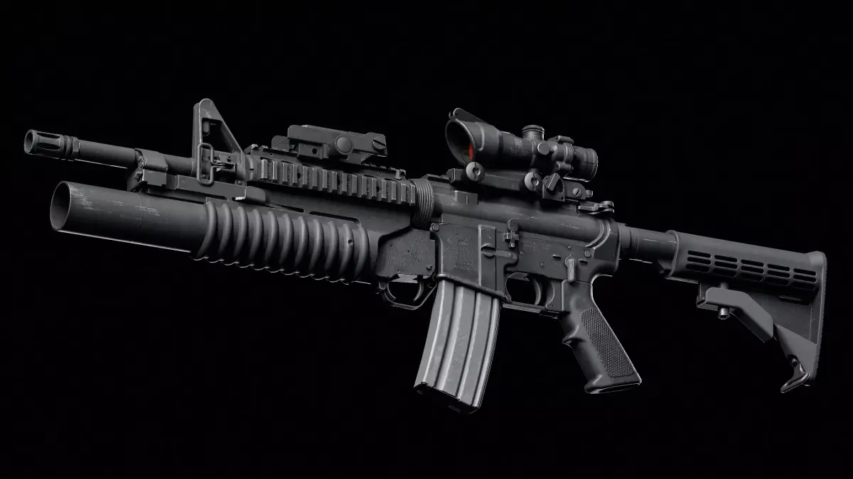 M4-M203 Low-poly 3D model