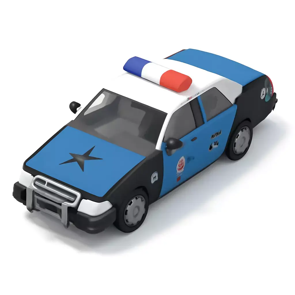 Stylized Low Poly Police Interceptor 3D model