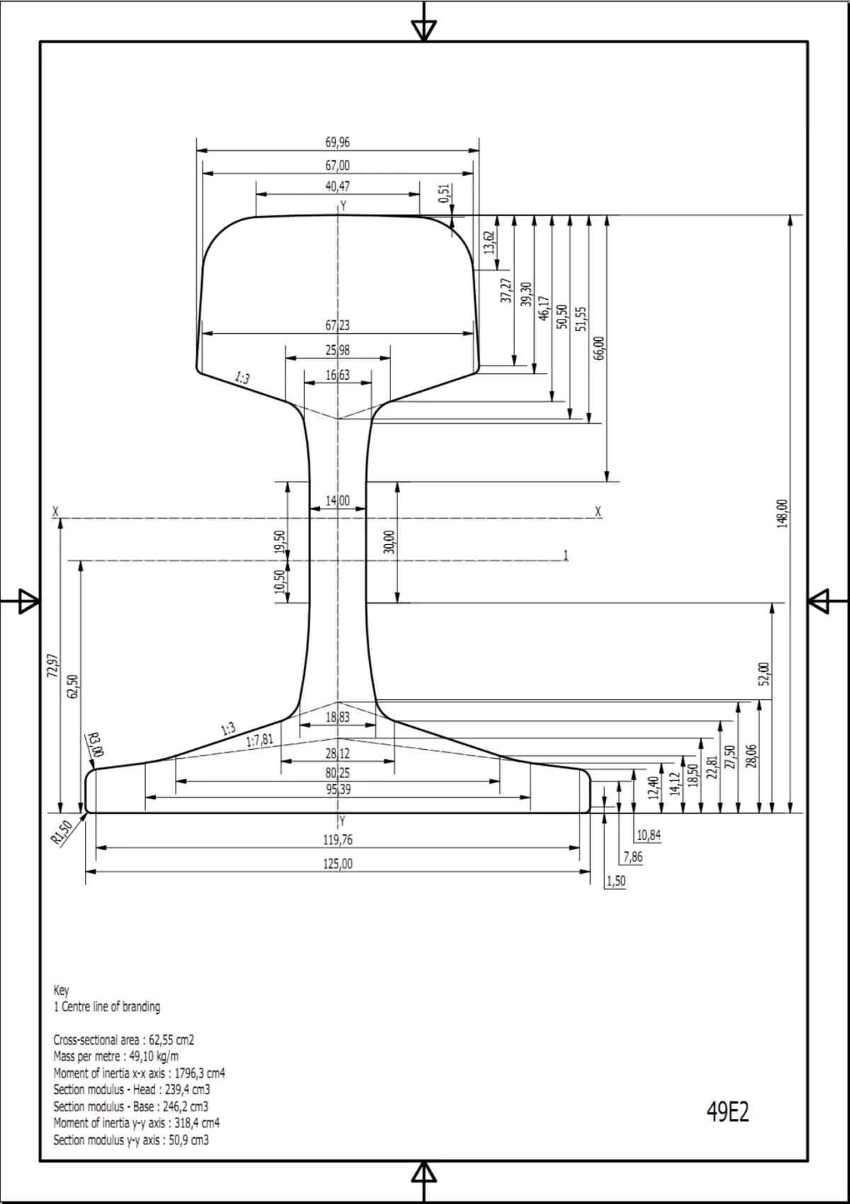 British Standard-EN13674 49E2 rail 3D model