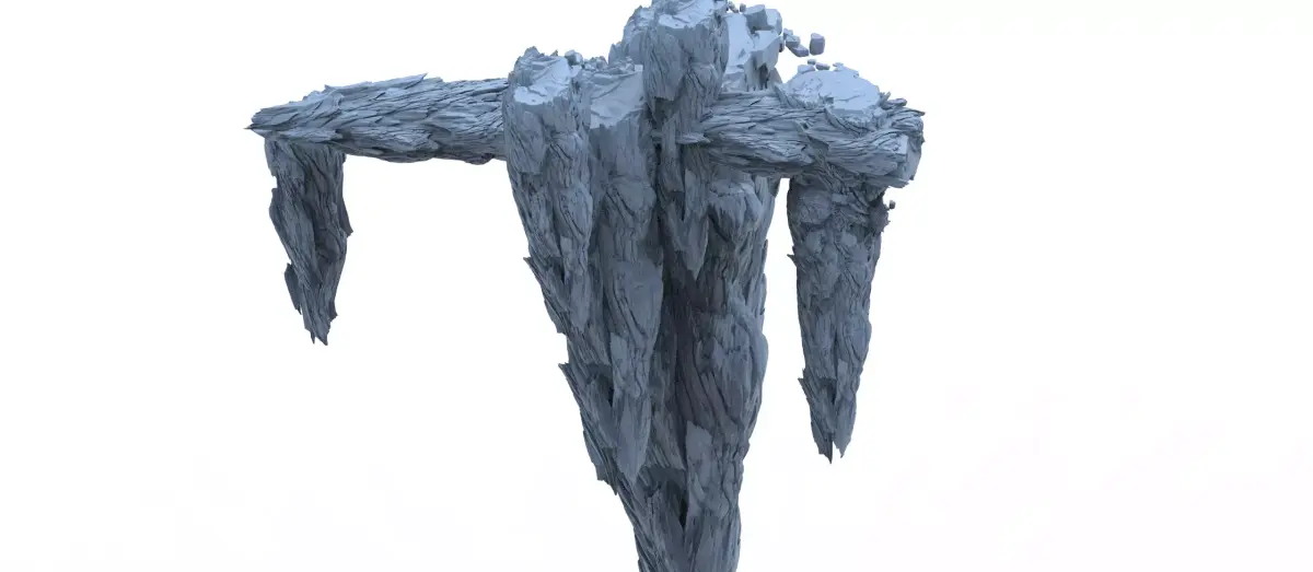 floating Asian mountain 7 3D model