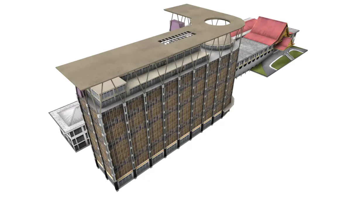 Riau provincial governor office indonesian Low-poly 3D model