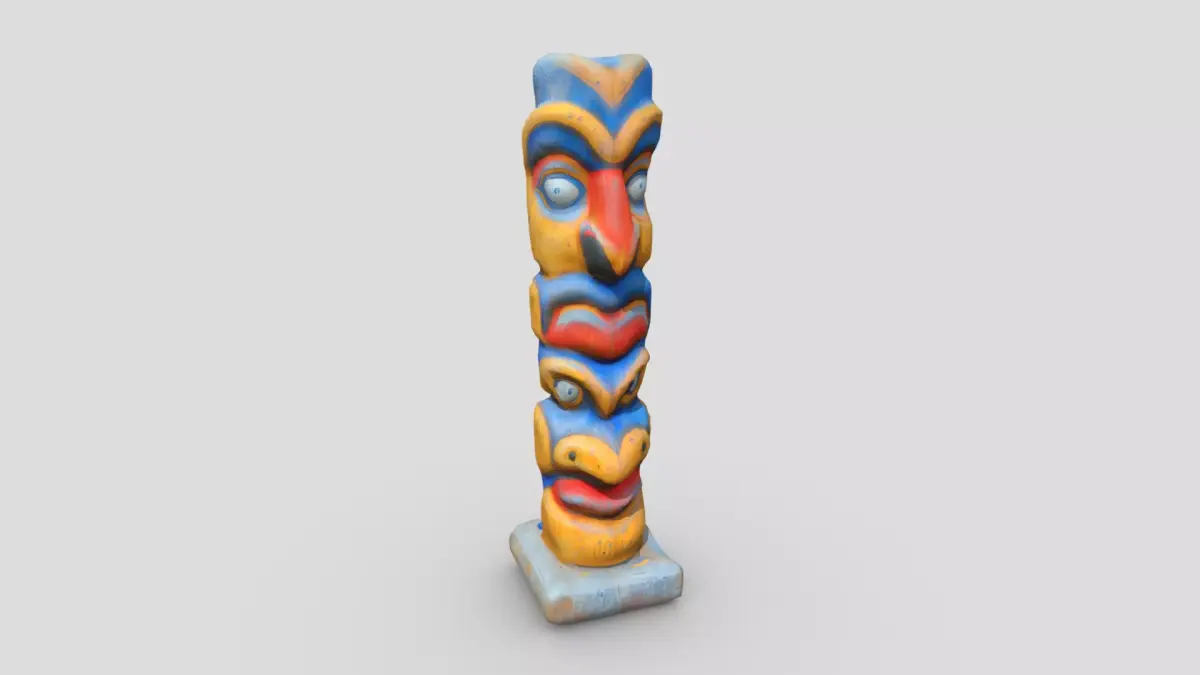 Totem Pole 3 Low-poly 3D model