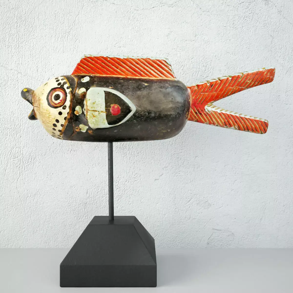 Mali Wood Bozo Fish Puppet 2 3D model