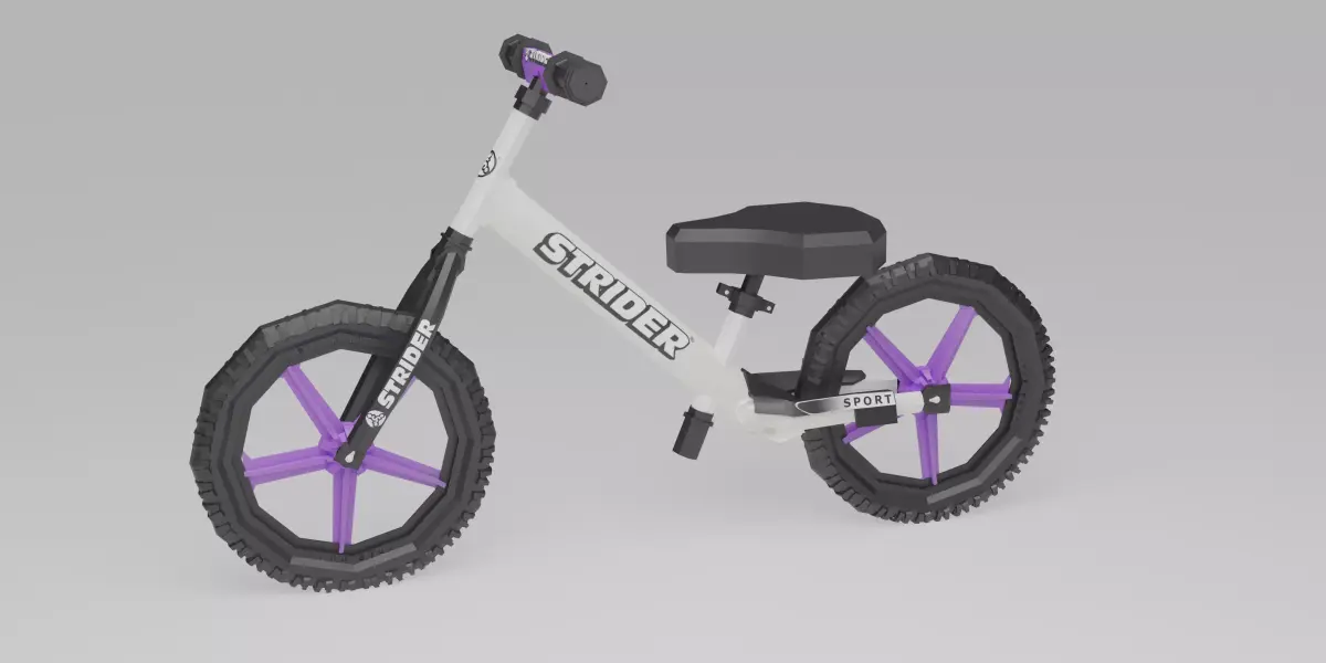 lowpoly cycle balance bike Low-poly 3D model