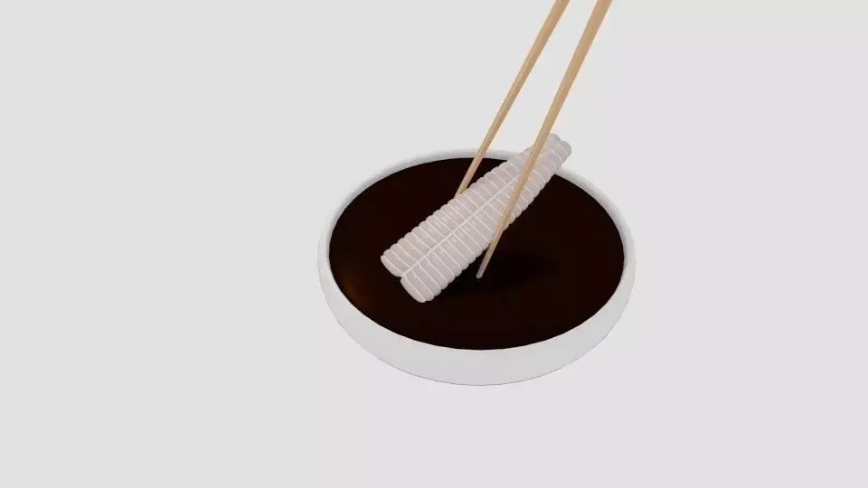 Chopstick Dip Dori Fillet Low-poly 3D model