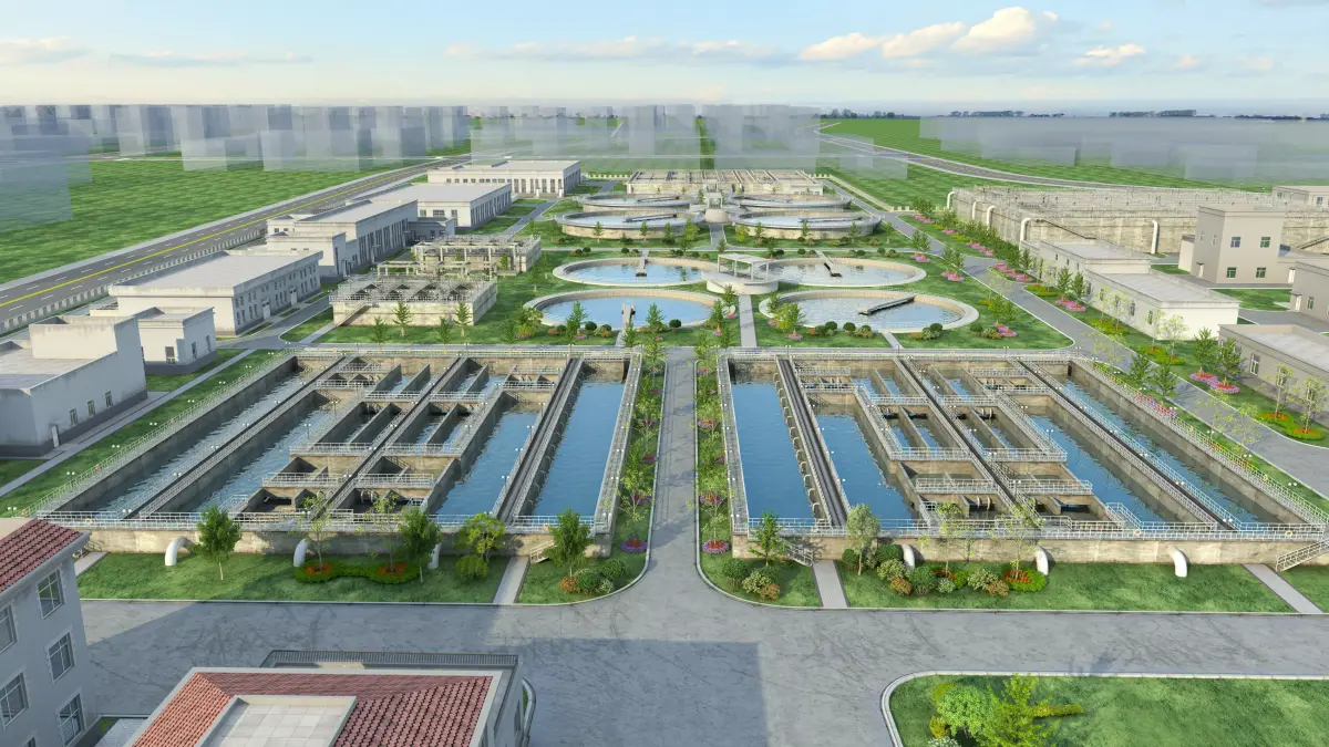 Wastewater treatment filtration plant 3D model