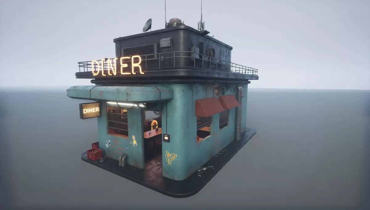 Cyberpunk Diner 3D model