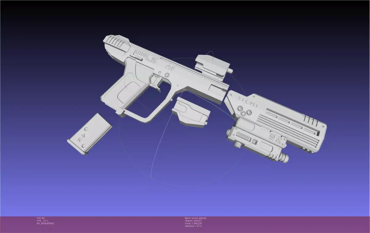 Halo ODST Socom Pistol Modular Shape 3D model