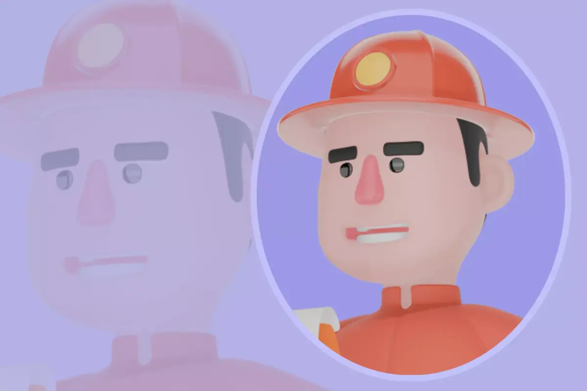 Stylized 3D Firefighter Holding Towels - Cartoon Male Hero 3D model