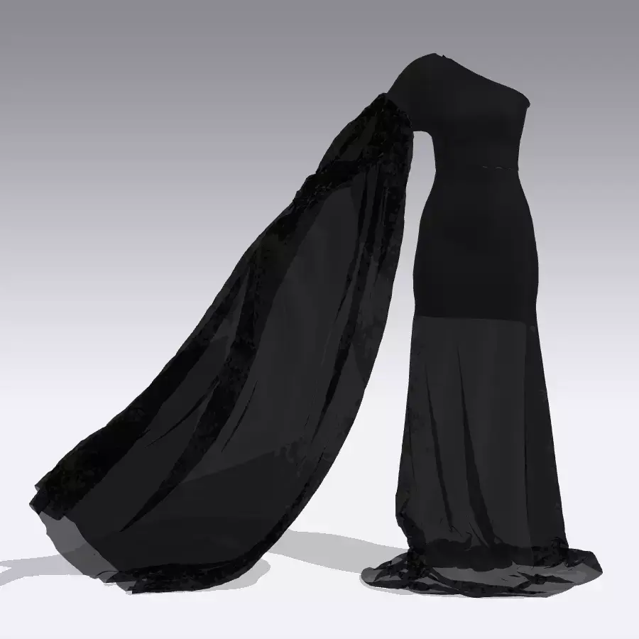 DRESS DRESS with cape 3D model