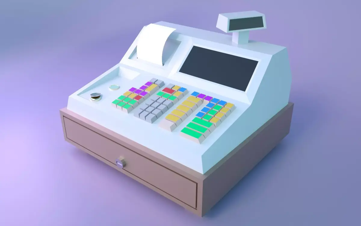 Game-ready Cashier Machine Low-poly Low-poly 3D model