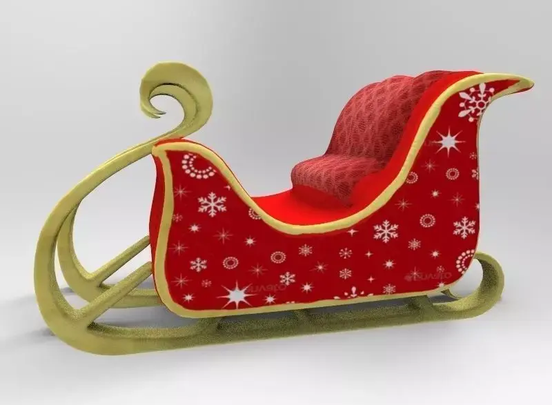 Santa Sled Free low-poly 3D model