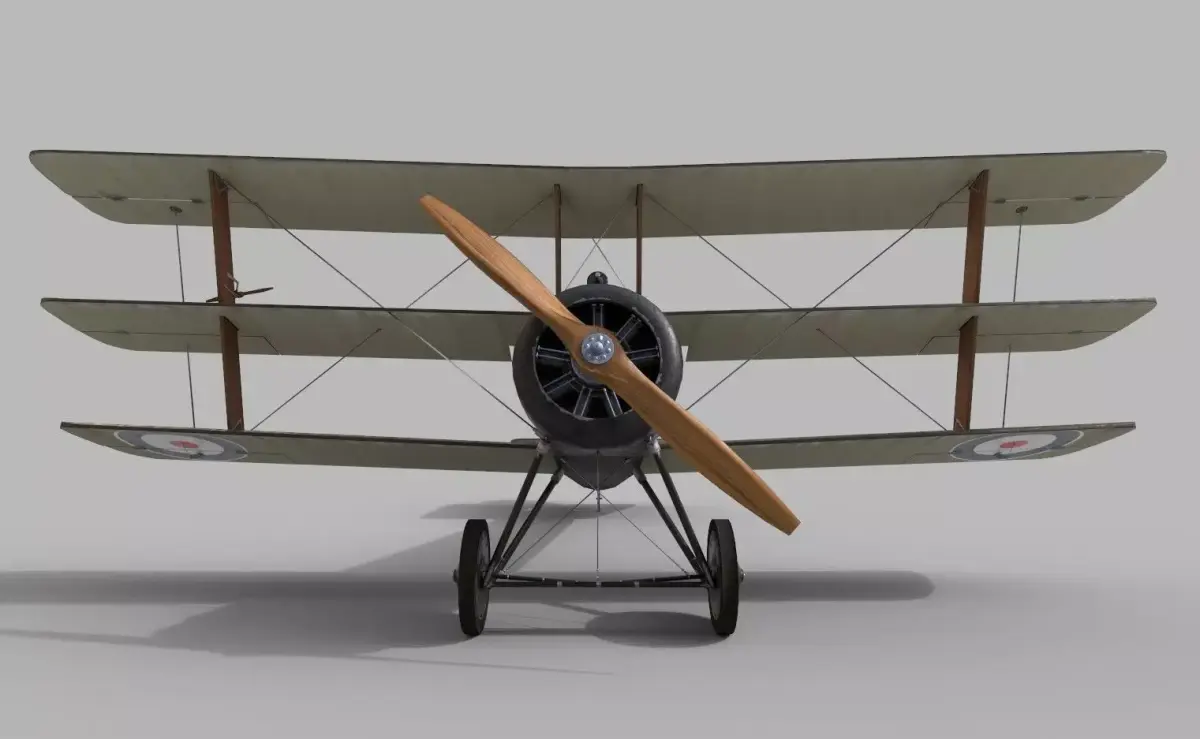 Game-Ready Sopwith Triplane Low-poly 3D model