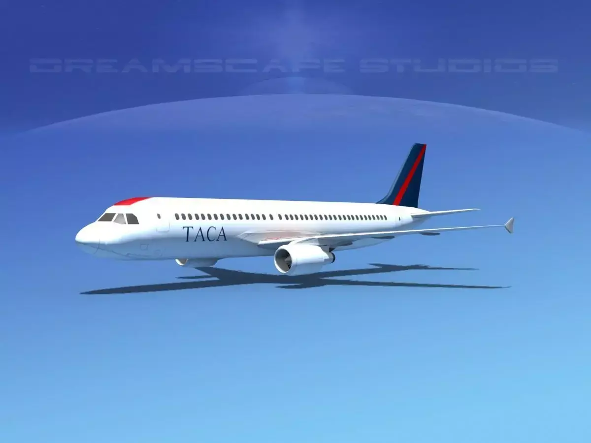 Airbus A320 LP TACA Low-poly 3D model