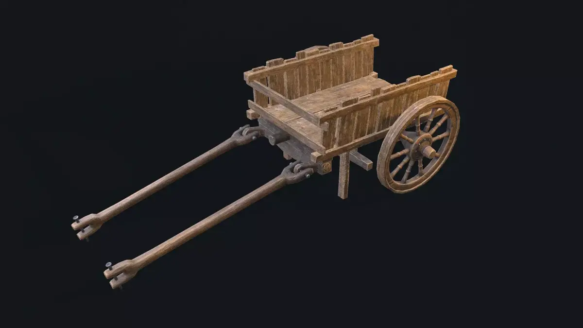 Medieval Cart 4 Low-poly 3D model
