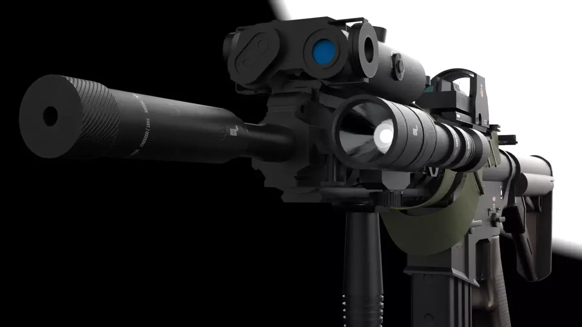 FN 15 m416 weapon Fps - Tps Low-poly 3D model