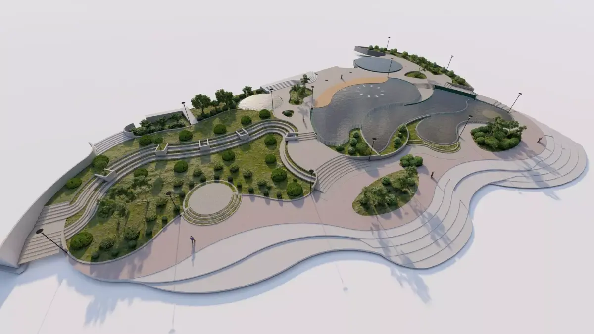 public park-Private Park Landscape 3D model 24