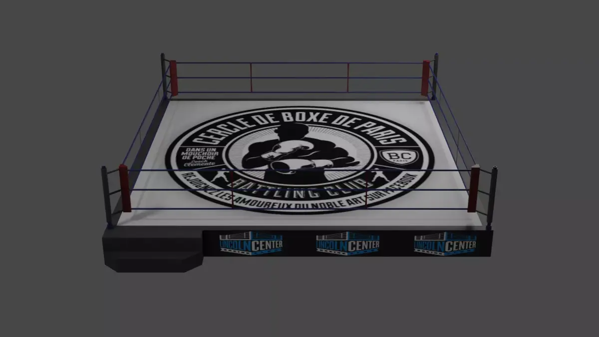 Boxing ring object Low-poly 3D model