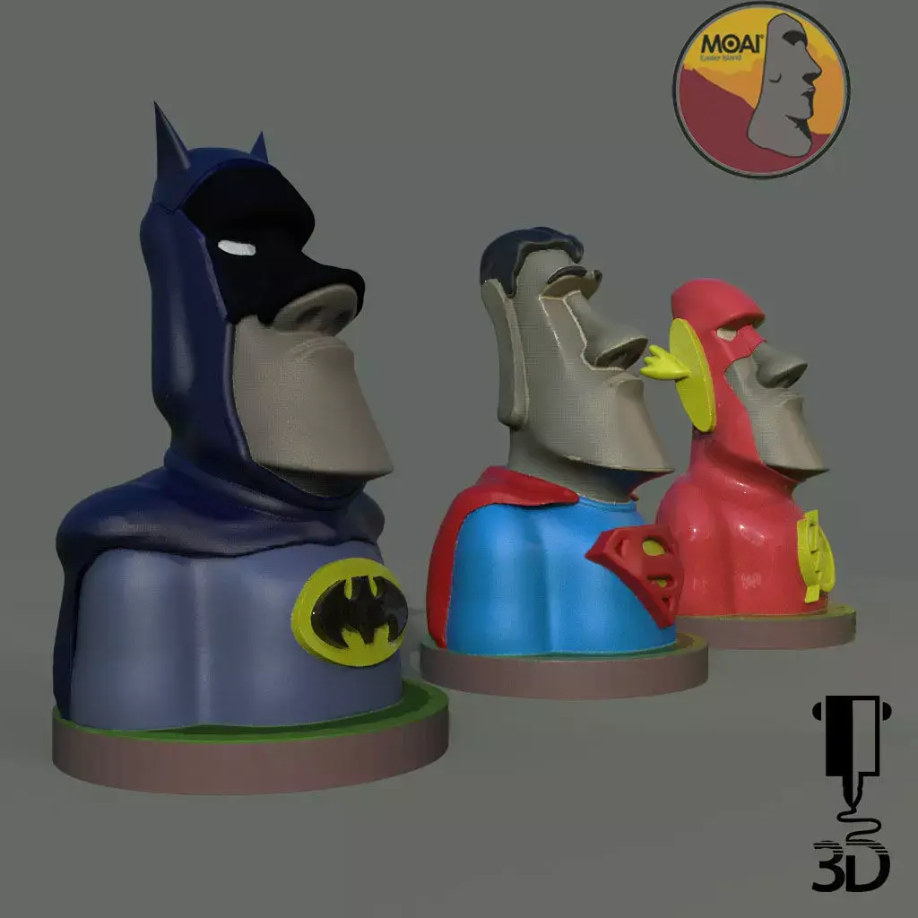 Justice League Moai 3D print model
