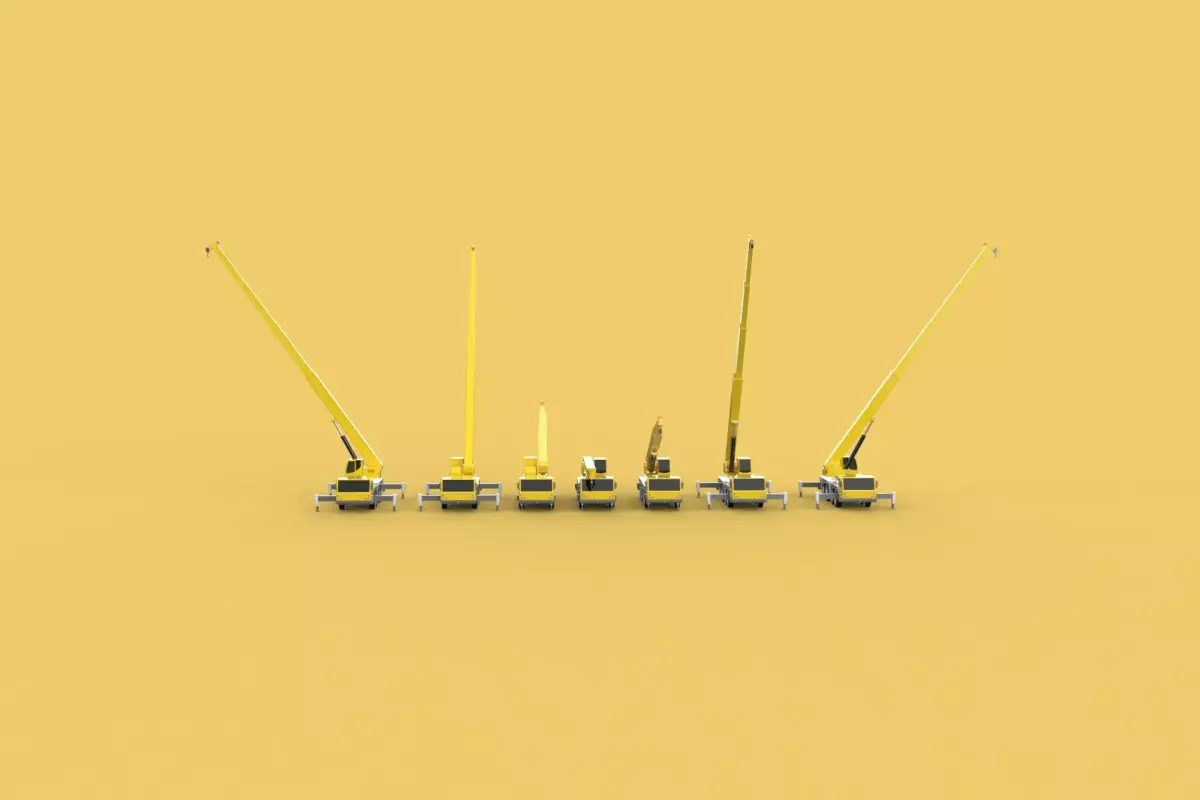 ALL CONFIGURATION MOBILE CRANE TERRAIN CRAWLER LIFTING JIB TRUCK 3D model