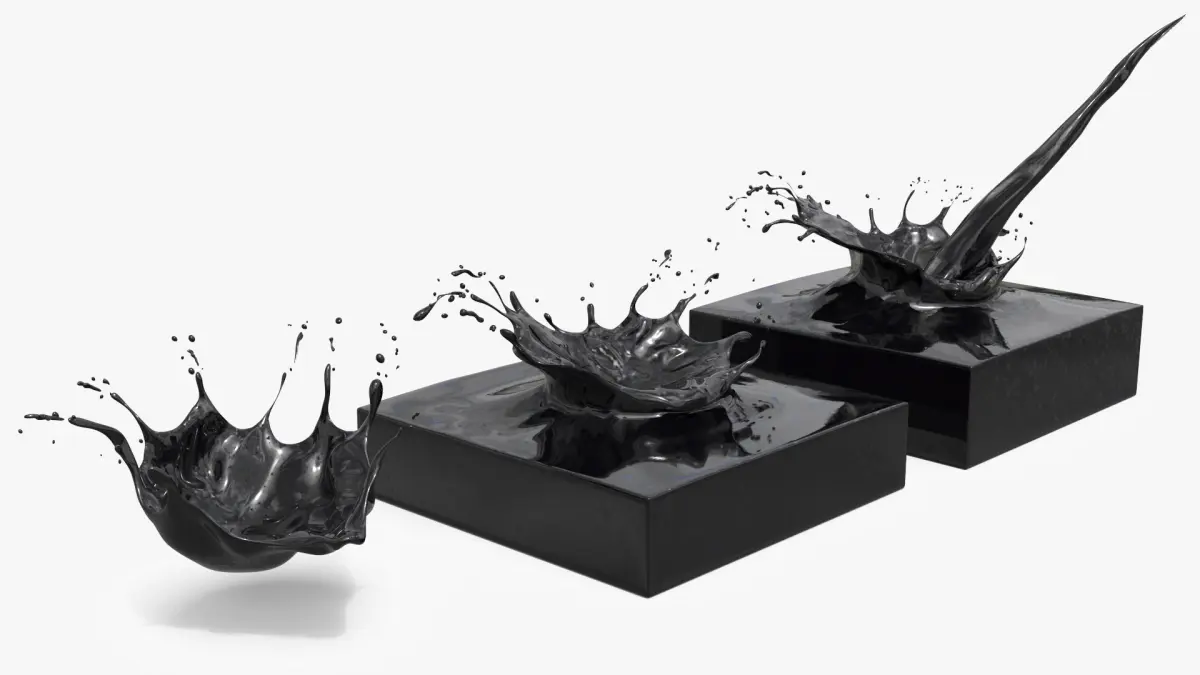 Oil Collision Splash Set of 3 3D model