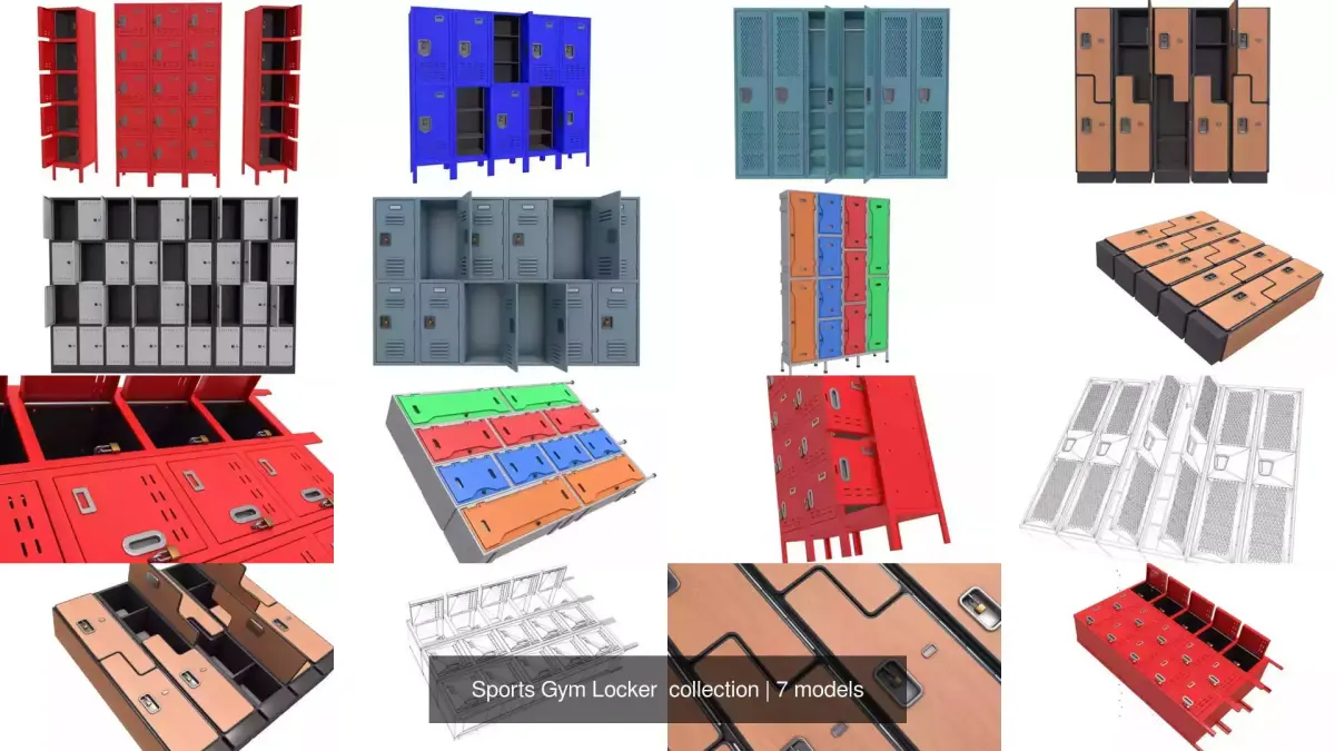 Sports Gym Locker  collection 3D Model Pack
