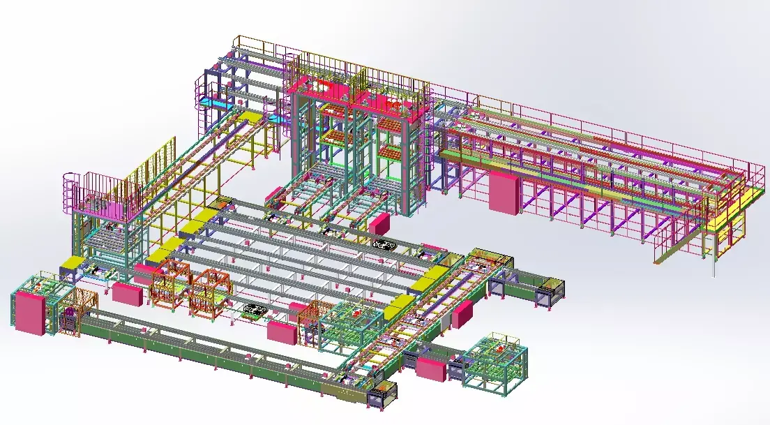 Car delivery final assembly line 3D model
