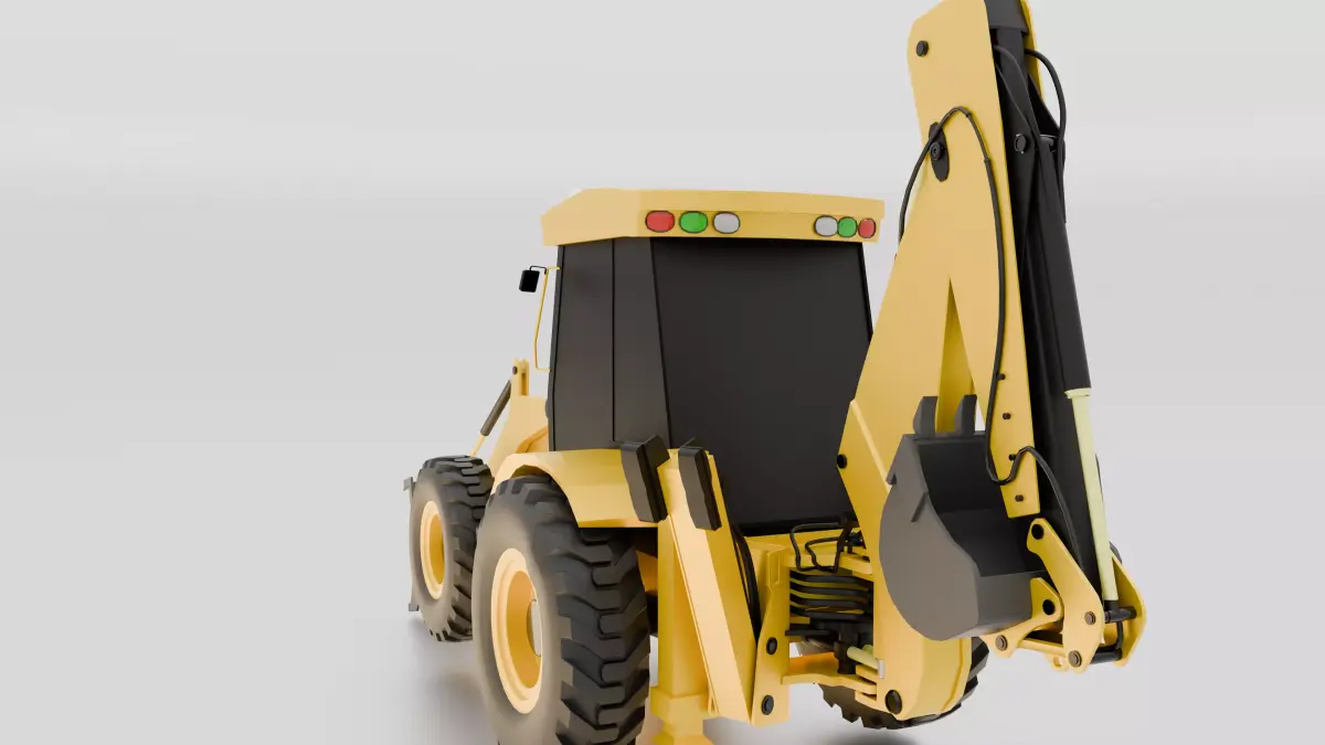 JCB Backhoe Loader 3D Model High-Quality Game-Ready 3D model