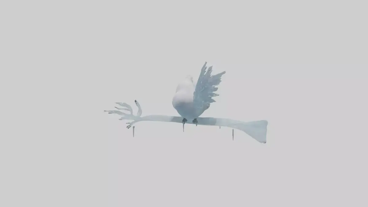 Ice Bird Model Low-poly 3D model