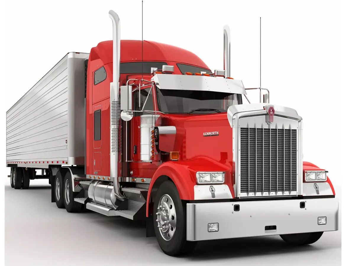 Kenworth W900 With Trailer 3D model