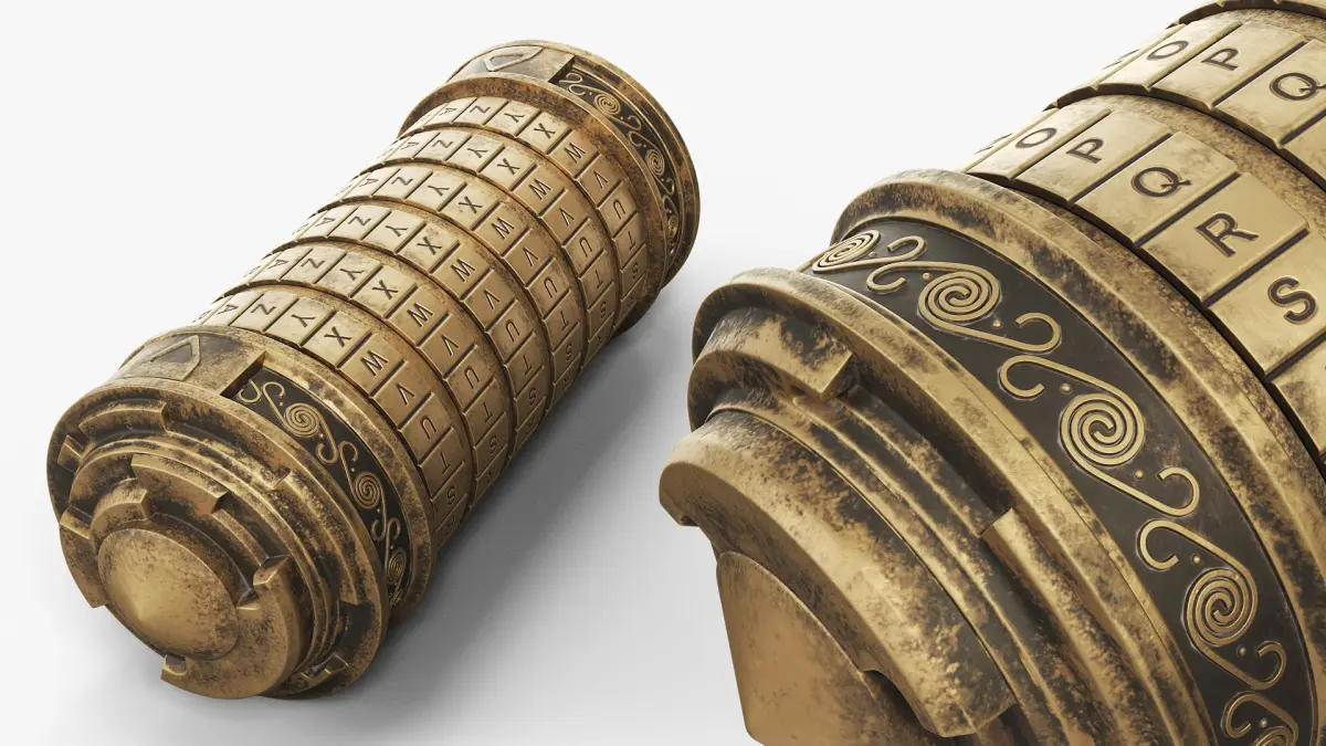 Vintage Da Vinci Cryptex Letter Combination Lock 3D model