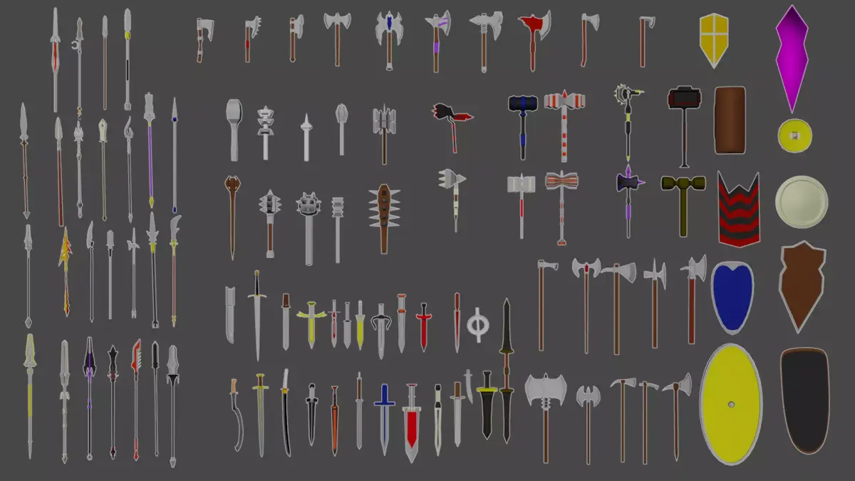 Low Poly Weapons Pack 2 DISCOUNT Low-poly 3D model