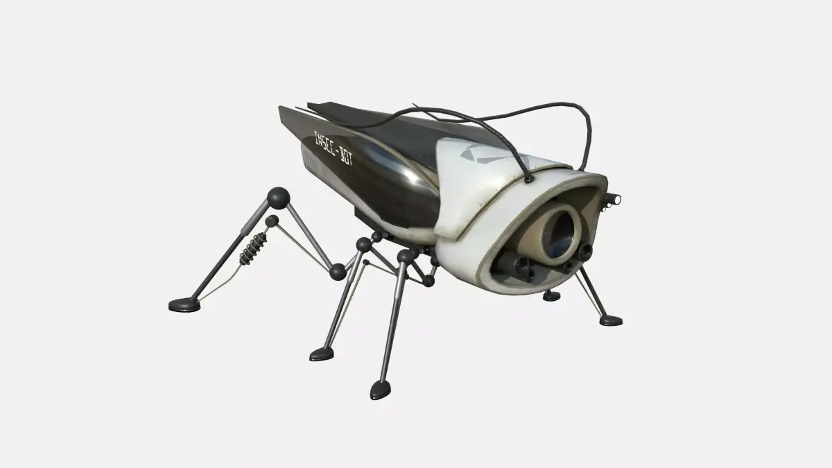 Insect Robot F07 White Black - SciFi Character Design Low-poly 3D model
