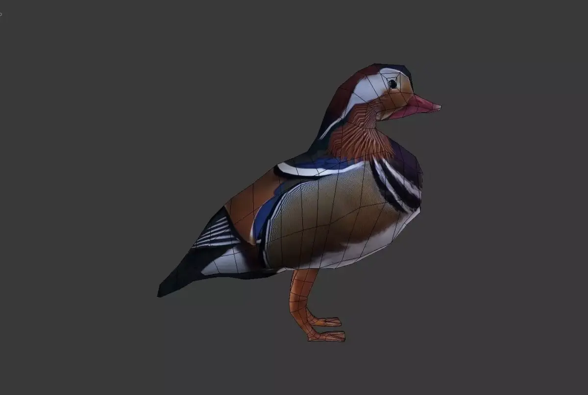 Mandarin duck 3d Low-poly 3D model