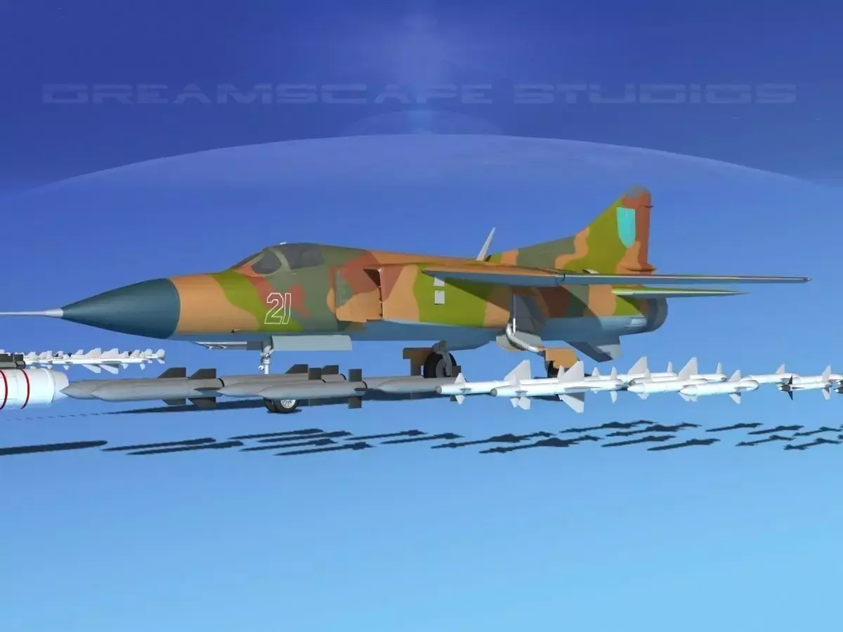 Mig-23 Fighter Ukraine 3D model