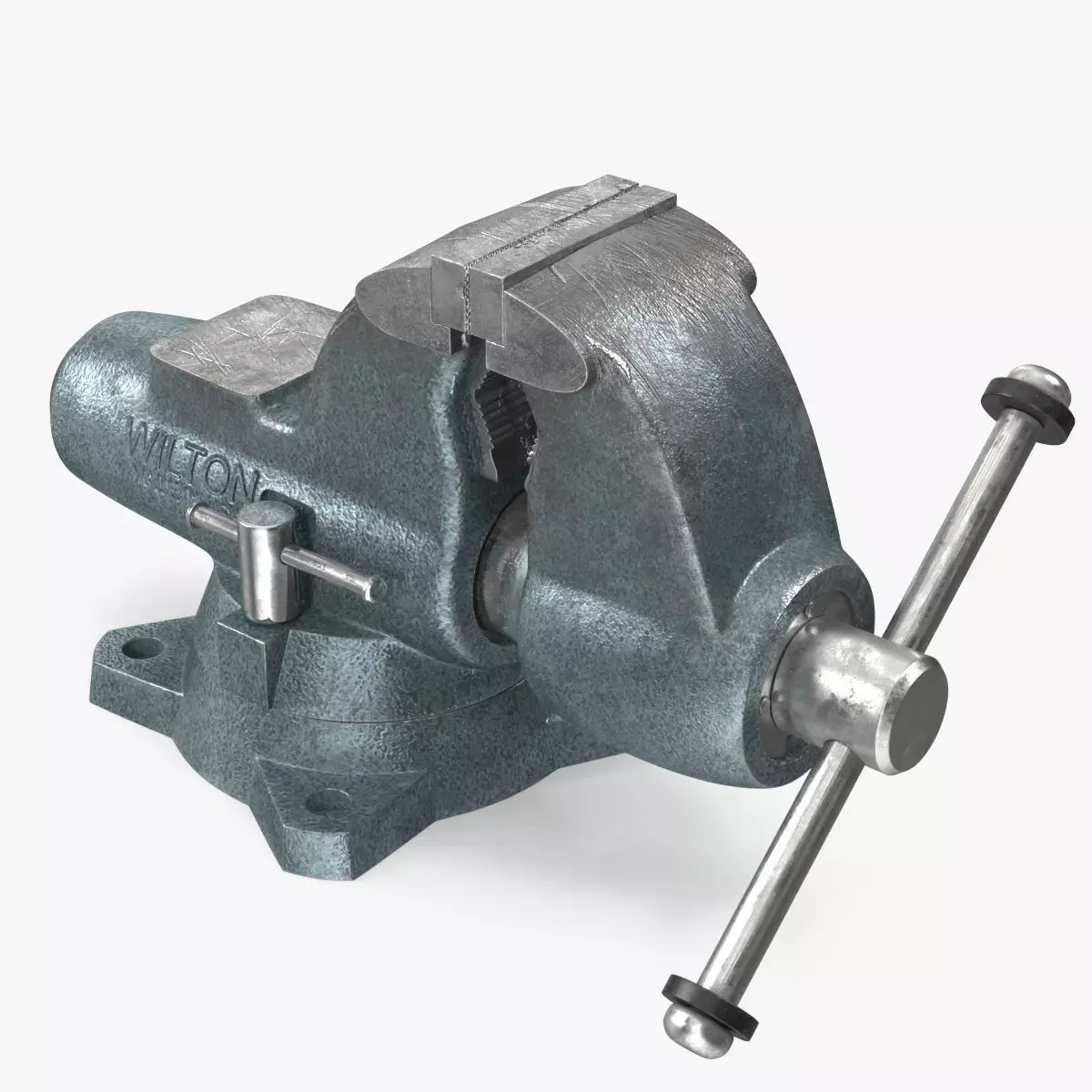 Wilton Pipe Bench Vise Dusty Rigged 3D model