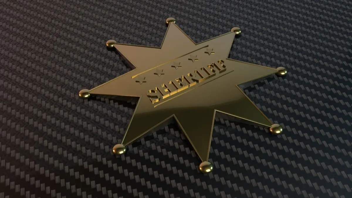 Sherif gold star badge Free 3D model