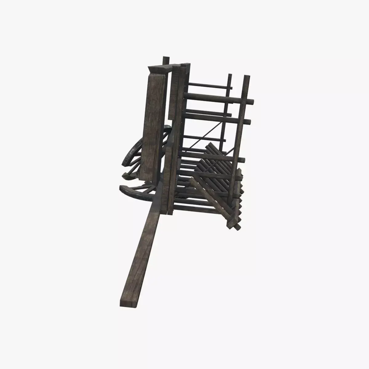 Medieval Carriage V12 Low-poly 3D model