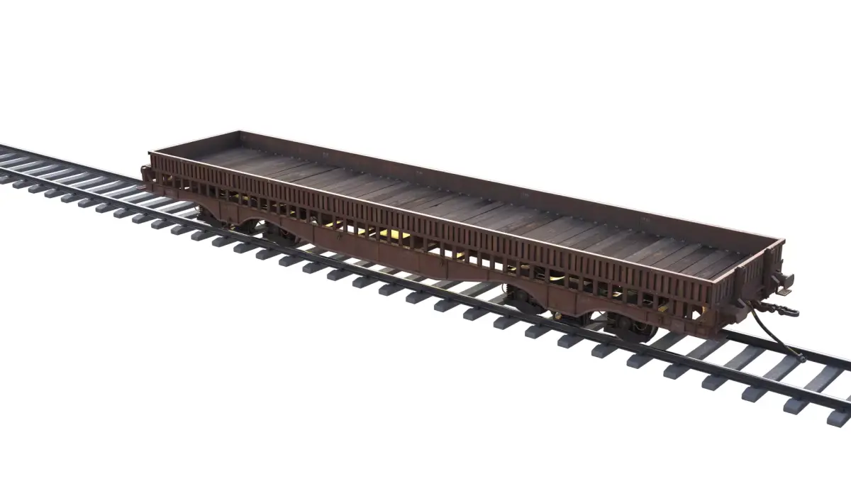 Flatbed RailCar  Low-poly 3D model