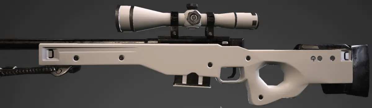 AWP Lowpoly sniper rifle with scope Low-poly 3D model