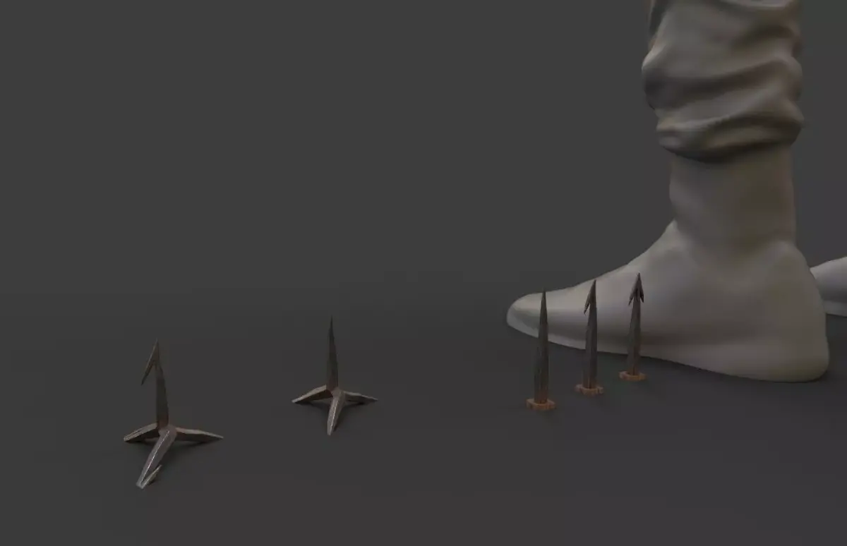 Foot trap caltrops crows feet Low-poly 3D model