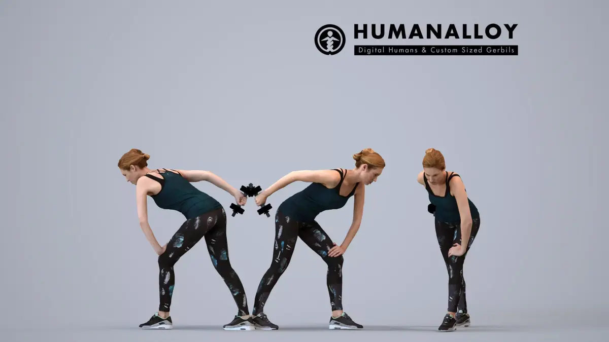 00115Halle005 - Adult Caucasian woman exercising in summer 3D model