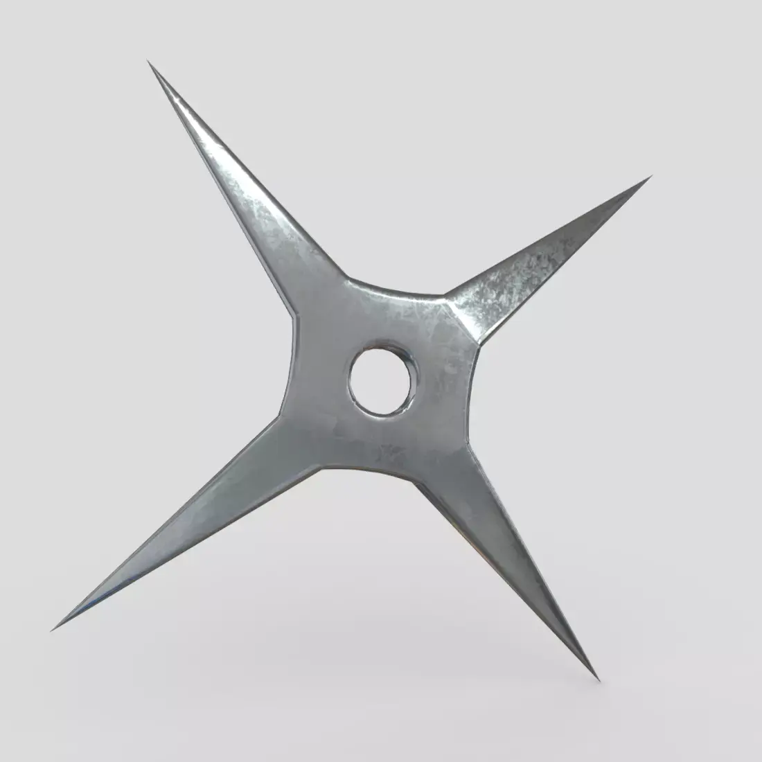 Shuriken 4 metal star Low-poly 3D model