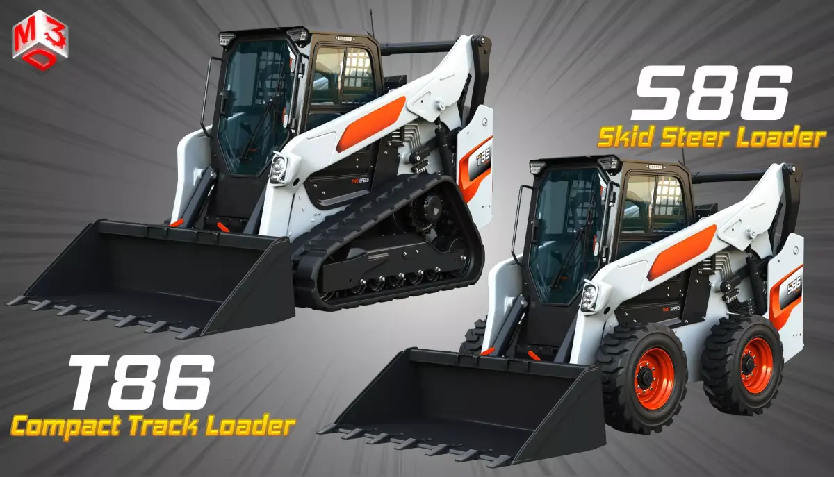 T86 - S86 Compact Track - Skid Steer Loaders 2 in 1 3D Model Pack