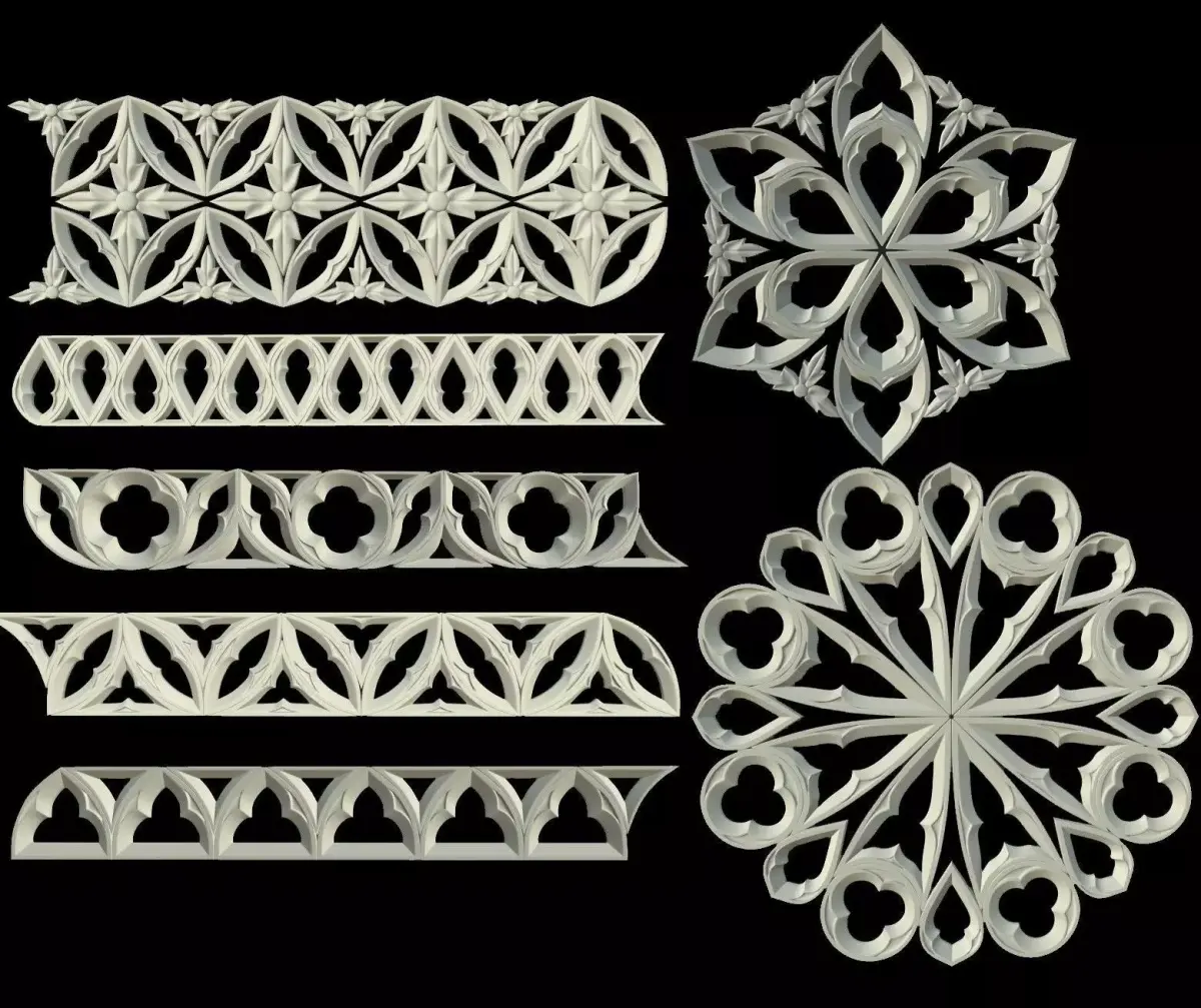 Gothic ornaments 46 Low-poly 3D model