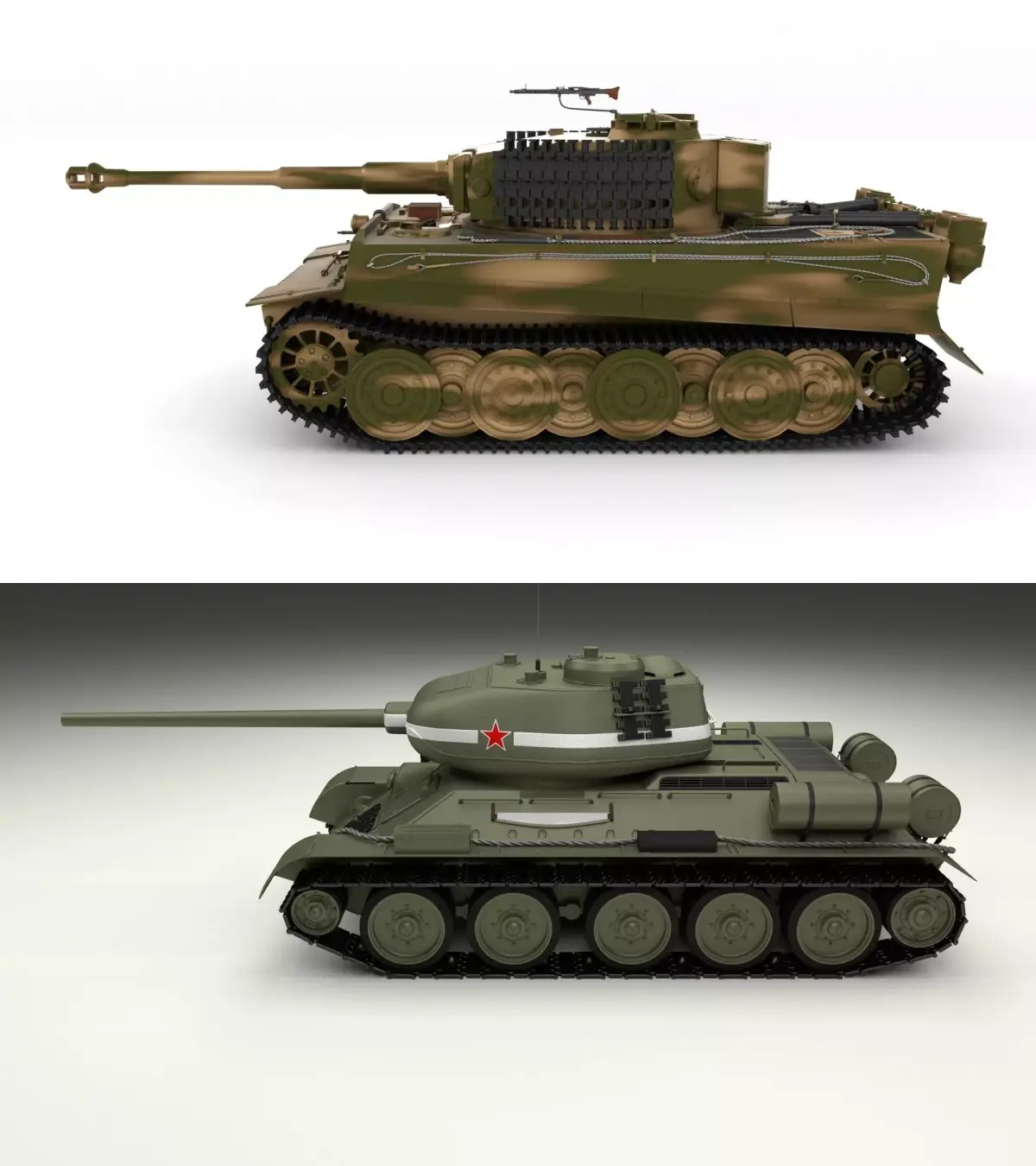 T34-85 Tiger Tank Late Pack 3D model
