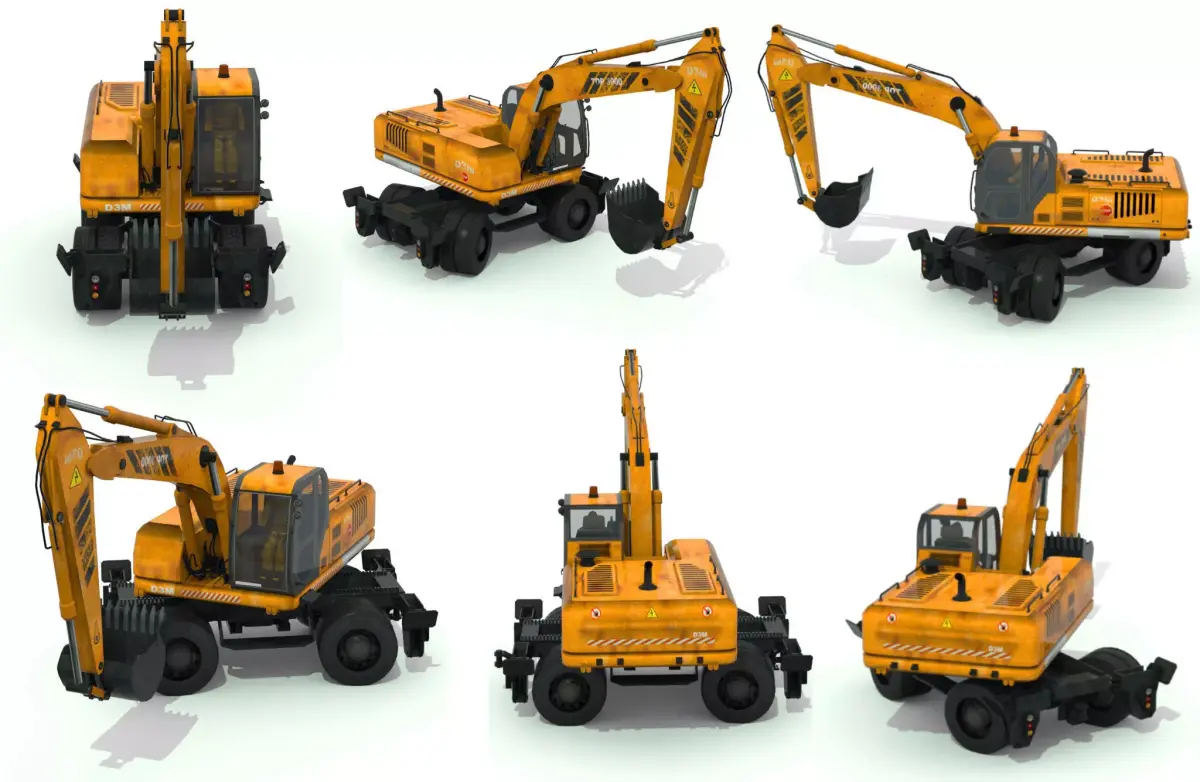 Excavator truck Low-poly 3D model