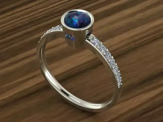 Solitare ring with fancy Bezel 3D print model