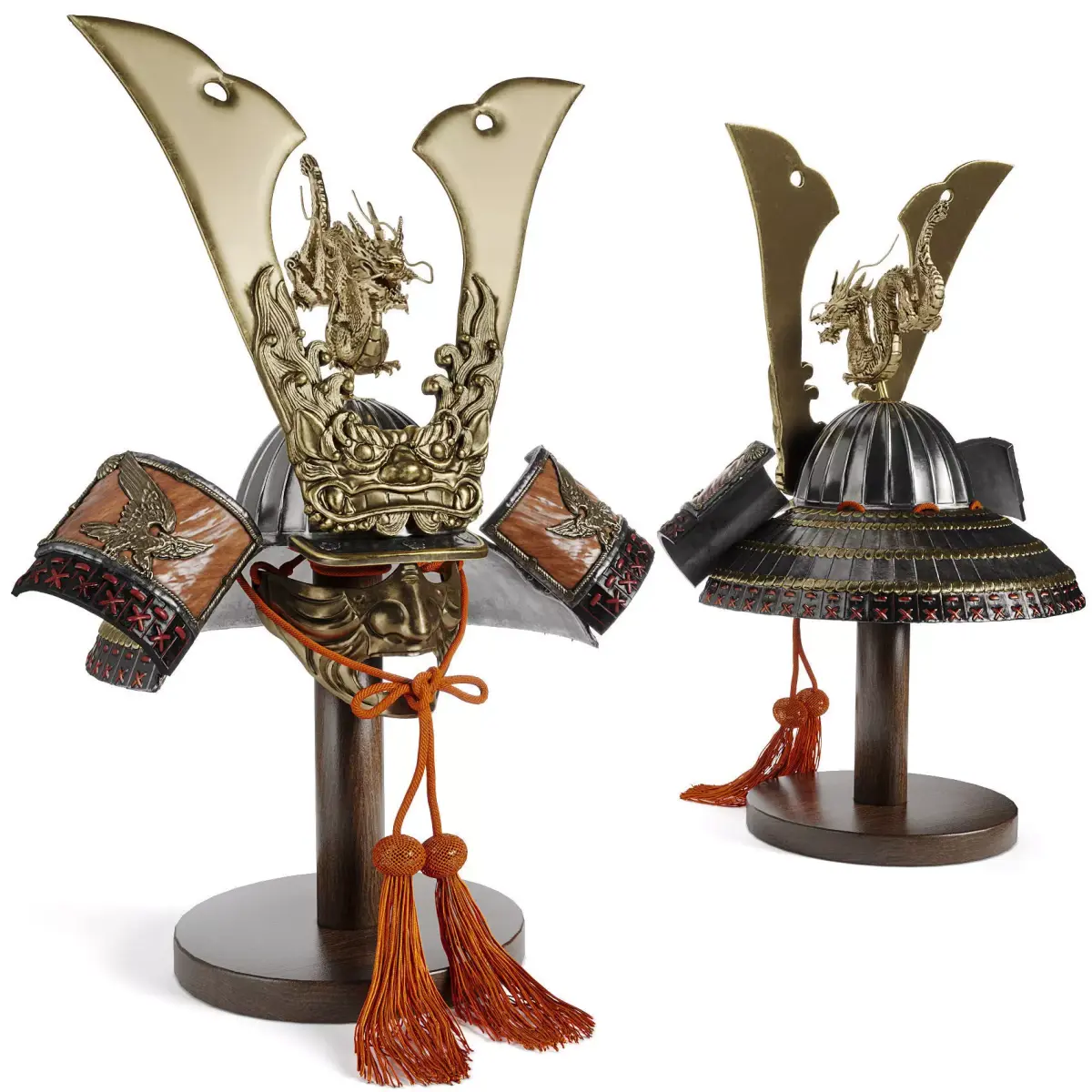  Japanese Fabulous Samurai Helmet Dragon with a mask Low-poly 3D model